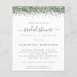 バジェットグリーングリッターブライダルシャワー招待
