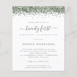 バジェットグリーングリッター21番目のパーティー招待状