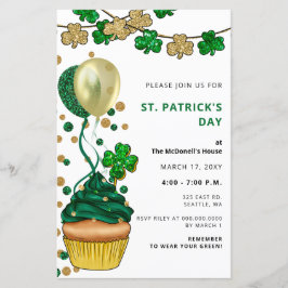 バジェットグリーンシャムロックSt patricks day招待状