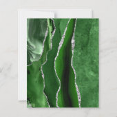 バジェットグリーンシルバーアガテダーク結婚式招待状 (裏面)