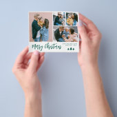 バジェットグリーンスクリプトコラージパインクリスマスホリデー チラシ (手)