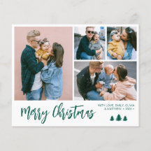 バジェットグリーンスクリプトコラージパインクリスマスホリデー