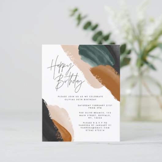 バジェットグリーンテラコッタ抽象芸術誕生日 (スタンド正面)