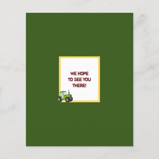 バジェットグリーントラクタートラックをテーマにした誕生日パーティー (裏面)