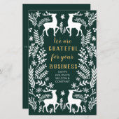 バジェットグリーンノルディックトナディアビジネスホリデーカード (正面/裏面)