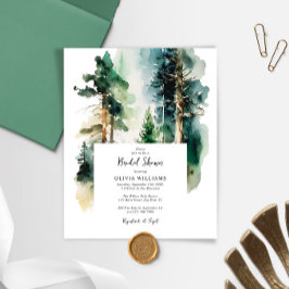 バジェットグリーンフォレストブライダルシャワー招待