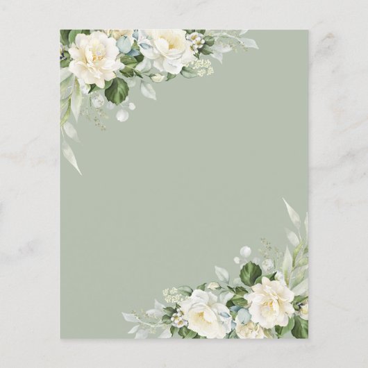 バジェットグリーンフローラサプライズ誕生日招待状 (裏面)