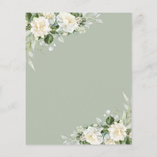 バジェットグリーンフローラサプライズ誕生日招待状 (裏面)