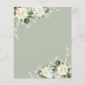 バジェットグリーンフローラサプライズ誕生日招待状 (裏面)