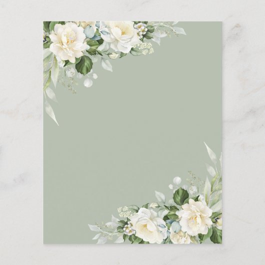 バジェットグリーンフローラサプライズ誕生日招待状 (裏面)