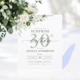 バジェットグリーンフローラサプライズ誕生日招待状