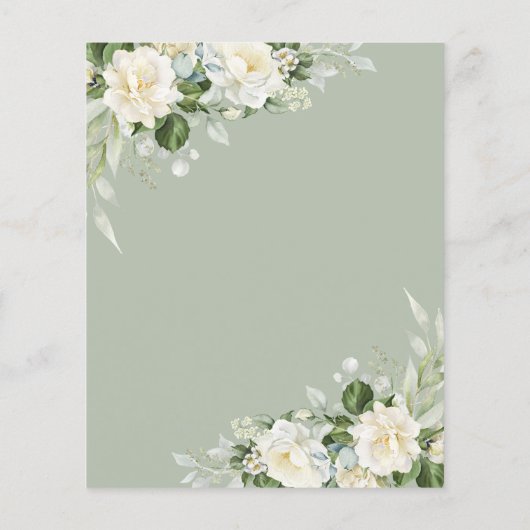 バジェットグリーンフローラサプライズ誕生日招待状 (裏面)