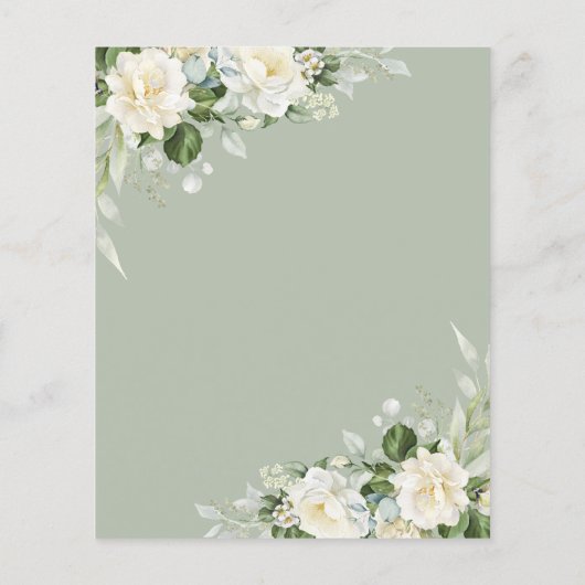 バジェットグリーンフローラサプライズ誕生日招待状 (裏面)