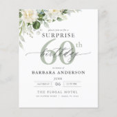 バジェットグリーンフローラサプライズ誕生日招待状 (正面)