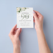 バジェットグリーンフローラサプライズ誕生日招待状 チラシ (手)