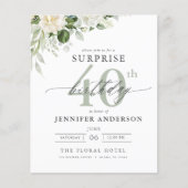 バジェットグリーンフローラサプライズ誕生日招待状 チラシ (正面)