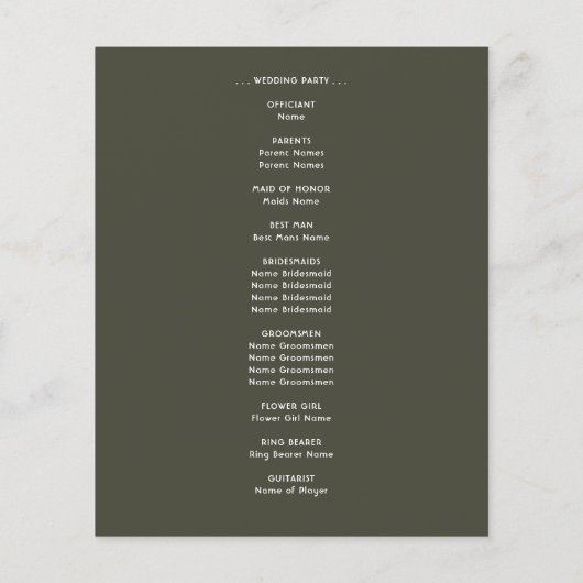 バジェットグリーンリーウォーター色ユーカリ結婚ス (裏面)