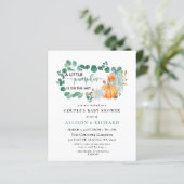 バジェットグリーンリーカボチャ赤ちゃんシャワー招待状 (スタンド正面)