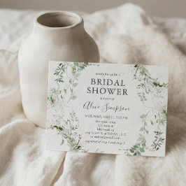 バジェットグリーンリーカリグラフィーブライダルシャワー