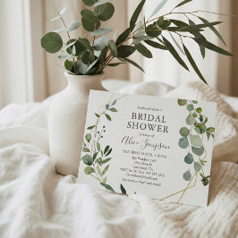 バジェットグリーンリーガーデンブライダルシャワー インビテーションポストカード