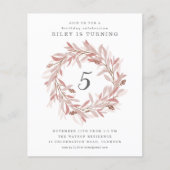 バジェットグリーンリース子供の誕生日招待状 (正面)