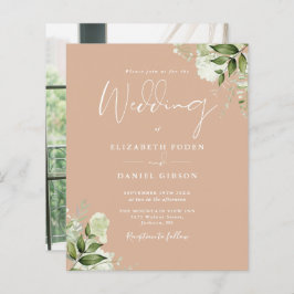 バジェットグリーンリータンフォト結婚式招待状