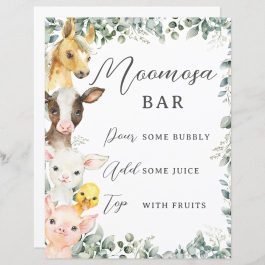 バジェットグリーンリーファームアニマルズベビーモモモモサバーサイン (正面/裏面)