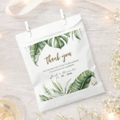 バジェットグリーンリーフグリーナリー結婚式の引き出物バッグ フェイバーバッグ (クリップ留めされた状態)