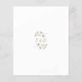 バジェットグリーンリーフローラ金ゴールド結婚式招待状 (裏面)