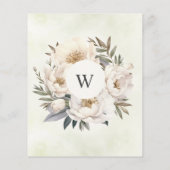 バジェットグリーンリーホワイトフローラ結婚式招待状 (裏面)