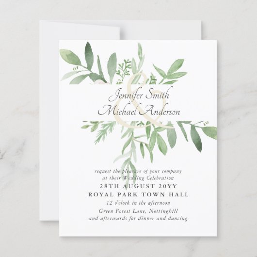 バジェットグリーンリーモダンリーフ結婚のアンパサンド (正面)