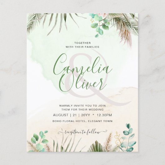 バジェットグリーンリーユーカリプサスグラス結婚ズ (正面)