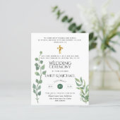 バジェットグリーンリーユーカリプタカトリック結婚式の招待 (スタンド正面)