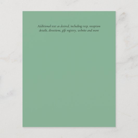 バジェットグリーンリーユーカリ結婚式の誘い (裏面)