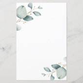 バジェットグリーンリーユーカリ結婚式招待状 (裏面)