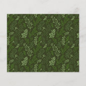 バジェットグリーンリーリーフシンプルクリスマスメリークリスマス (裏面)