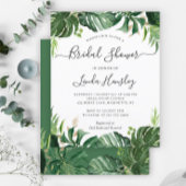 バジェットグリーンリー熱帯ブライダルシャワー招待状