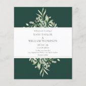 バジェットグリーンリー結婚エメラルドの写真招待状 (正面)