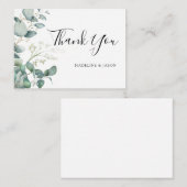 バジェットグリーンリー結婚ユーカリのサンキューカード ノートカード (正面/裏面)