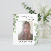 バジェットグリーンリー葬儀フォトフラットサンキューカード (スタンド正面)