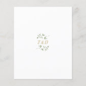 バジェットグリーンリー金ゴールドアーチ結婚式招待状 (裏面)