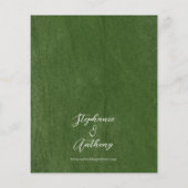 バジェットグリーンワイルドフラワー結婚式招待状 (裏面)