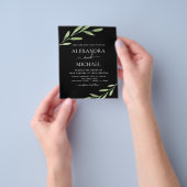 バジェットグリーン素朴リーシンプルエレガントウェディング チラシ (手)