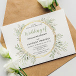 バジェットグリーン結婚式招待状<br><div class="desc">招待状お客祝様に結婚式の日をエレガント結婚式招待状。クラシックの白い背景を持ち、繊細な水色の緑の葉で飾られた金ゴールドのリーススタイリッシュと簡単のテンプレートがカスタマイズあ結婚る。*このデザインは価格に反映された薄い紙に印刷さもしれ、デザインをカードに入れたい場合は、デザインを転送する必要がある。</div>