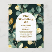 バジェットグリーン金ゴールドグリッターユーカリ結婚ス (正面)