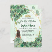 バジェットグリーン金ゴールドフローラプリンセスキンセアニラ ノートカード (正面/裏面)