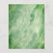 バジェットグリーン金ゴールド結婚大理石のメニュー チラシ (裏面)