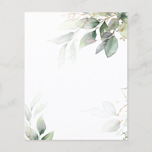 バジェットグリーン&金ゴールドユーカリ日付を保存 (裏面)