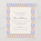 バジェットグルーヴィキュートペリウィンクルベビーシャワー招待状 (正面)