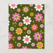 バジェットグルーヴィーフラワーズオリーブブライダルシャワー招待状 (裏面)